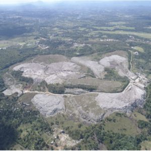 Aerial view of landfill